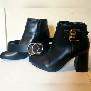 Black ankle boots w/ belt